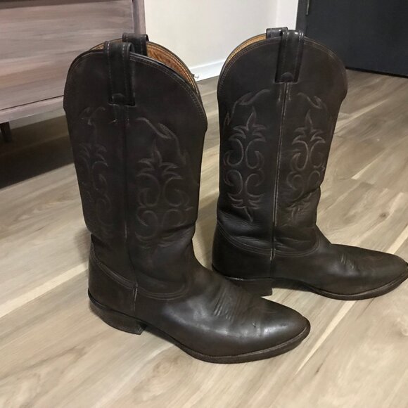 Nocona Ladies Dark Brown Leather Western Boots Size 37 - Picture 5 of 6